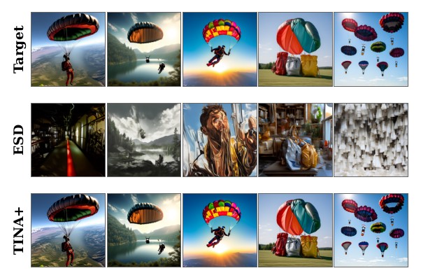 TINA+ qualitative results on the DiT-based PixArt model